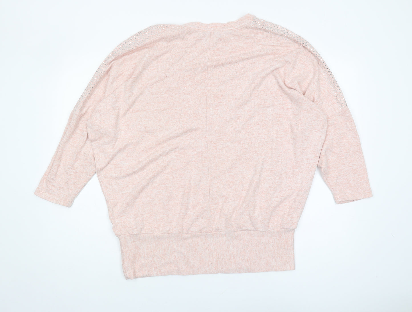 Wallis Women's Pink Jumper L 3/4 Sleeve Casual