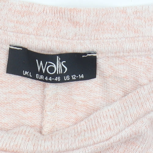 Wallis Women's Pink Jumper L 3/4 Sleeve Casual