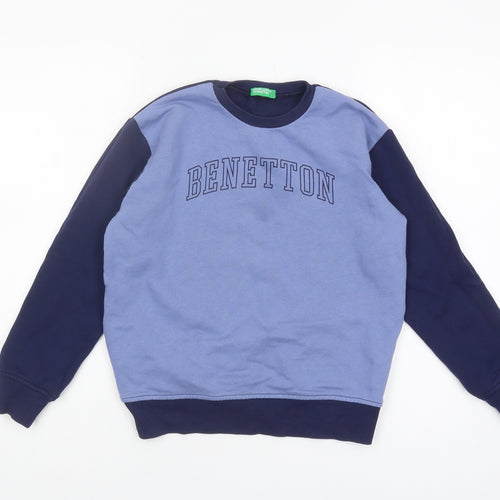 Benetton Boys Blue Sweatshirt 8-9 Years
