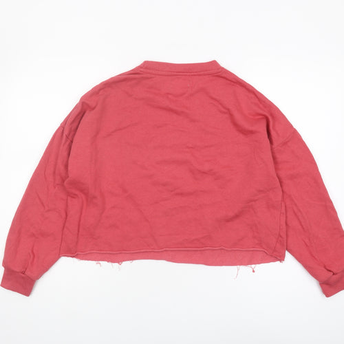 Pull&Bear Women's Red Graphic Logo Sweatshirt, S