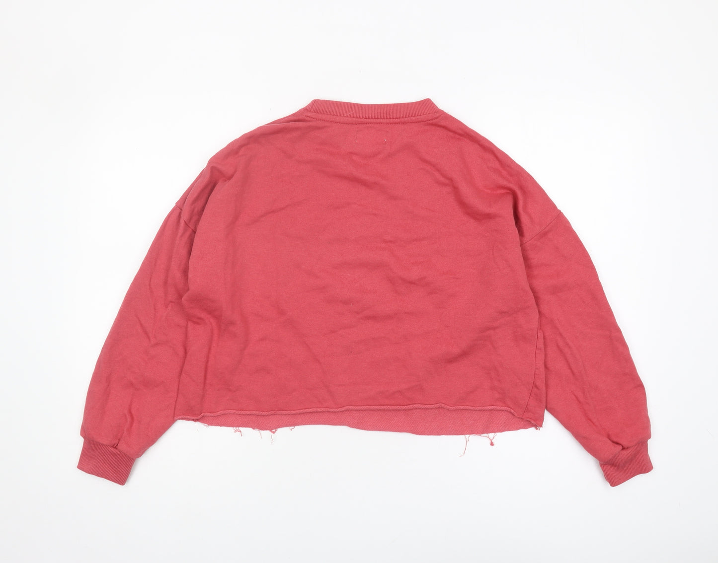 Pull&Bear Women's Red Graphic Logo Sweatshirt, S