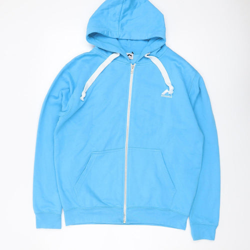 More Mile Blue Unisex Full Zip Hoodie M Activewear