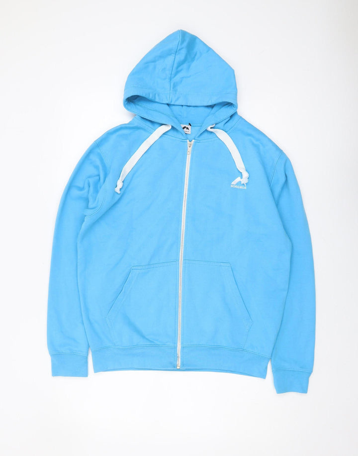 More Mile Blue Unisex Full Zip Hoodie M Activewear