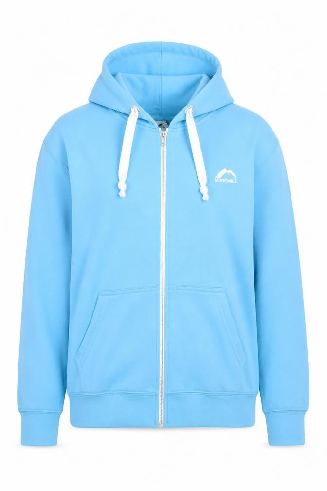 More Mile Blue Unisex Full Zip Hoodie M Activewear