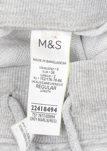 Marks and Spencer Women's Grey Jogger Trousers Size 6