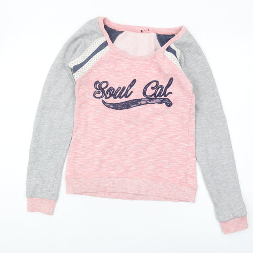 SoulCal & Co Women's Pink & Grey Pullover Sweatshirt Size 10