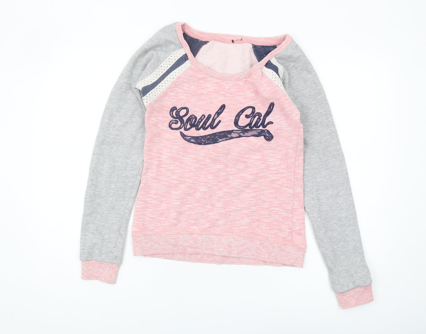 SoulCal & Co Women's Pink & Grey Pullover Sweatshirt Size 10