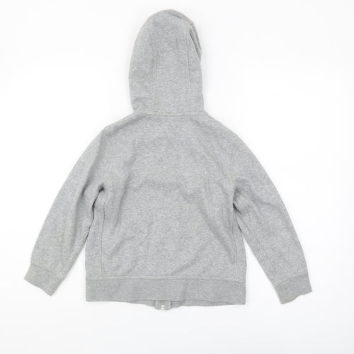 Nike Boys Grey Full Zip Hoodie - XS, Lightweight Logo