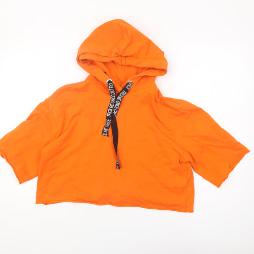 H&M Women's Orange Pullover Hoodie Size S