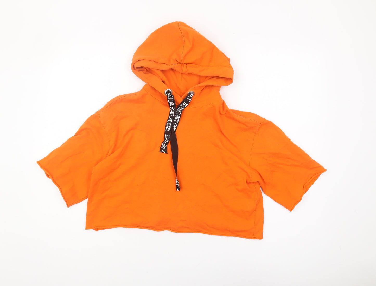 H&M Women's Orange Pullover Hoodie Size S