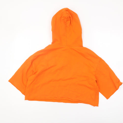 H&M Women's Orange Pullover Hoodie Size S