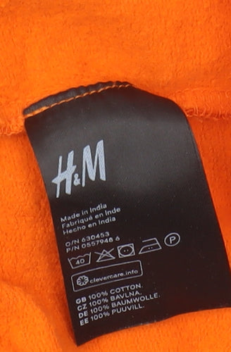 H&M Women's Orange Pullover Hoodie Size S