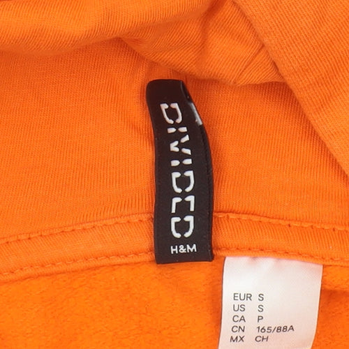 H&M Women's Orange Pullover Hoodie Size S