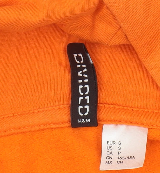 H&M Women's Orange Pullover Hoodie Size S