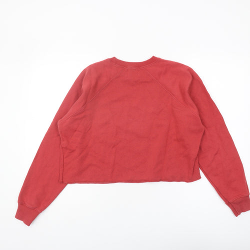 Pull&Bear Women's Red Crew Neck Sweatshirt Size 8