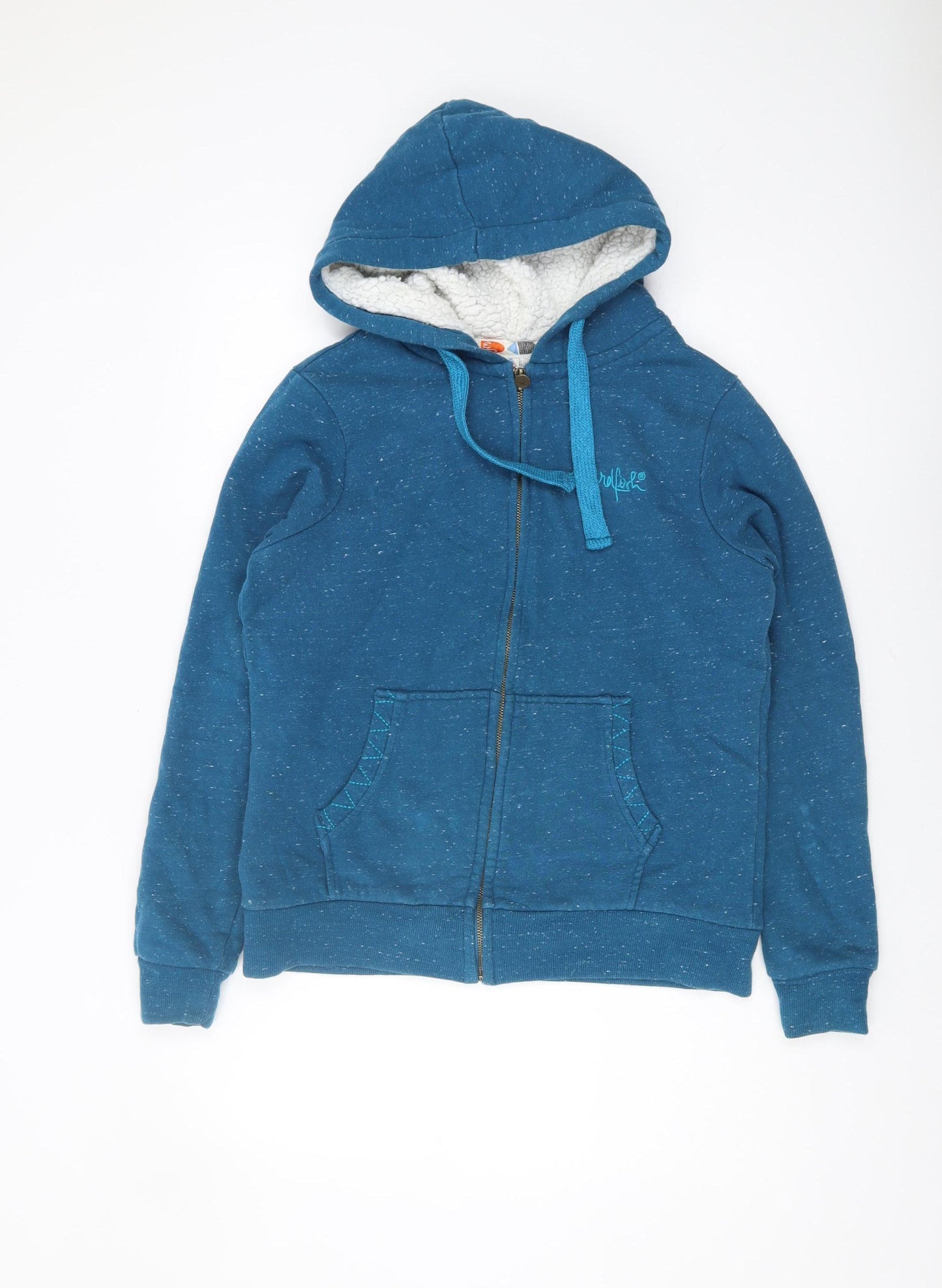 Weird Fish Women's Blue Hoodie Size 12 Full Zip