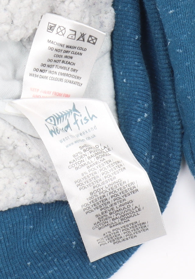 Weird Fish Women's Blue Hoodie Size 12 Full Zip