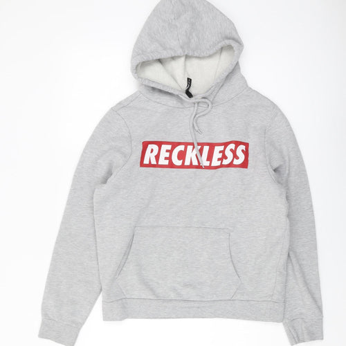 FB Sister Women's Grey Pullover Hoodie, Size S, Logo, Casual