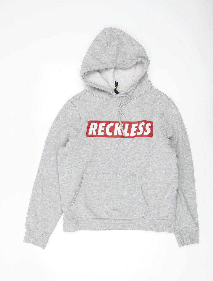 FB Sister Women's Grey Pullover Hoodie, Size S, Logo, Casual