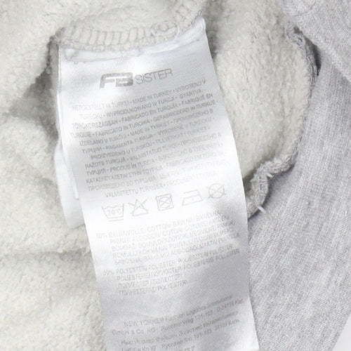 FB Sister Women's Grey Pullover Hoodie, Size S, Logo, Casual