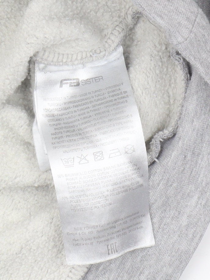 FB Sister Women's Grey Pullover Hoodie, Size S, Logo, Casual