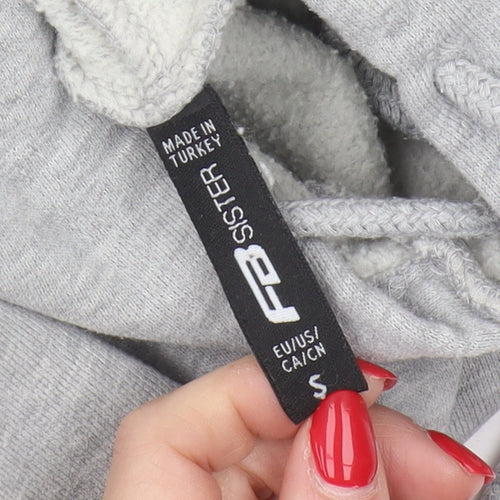 FB Sister Women's Grey Pullover Hoodie, Size S, Logo, Casual