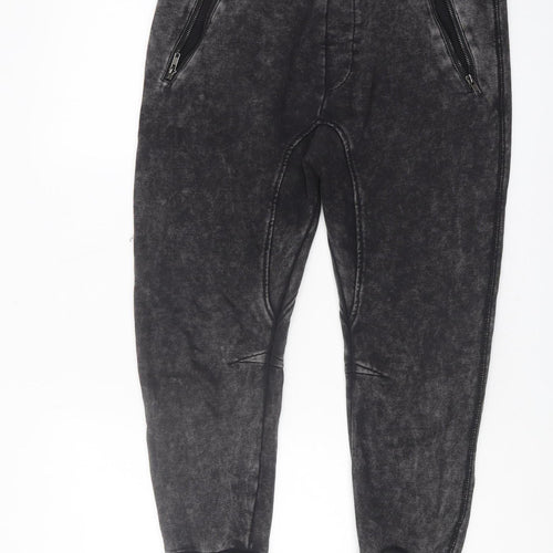Women's Black Joggers with Zips - Size S