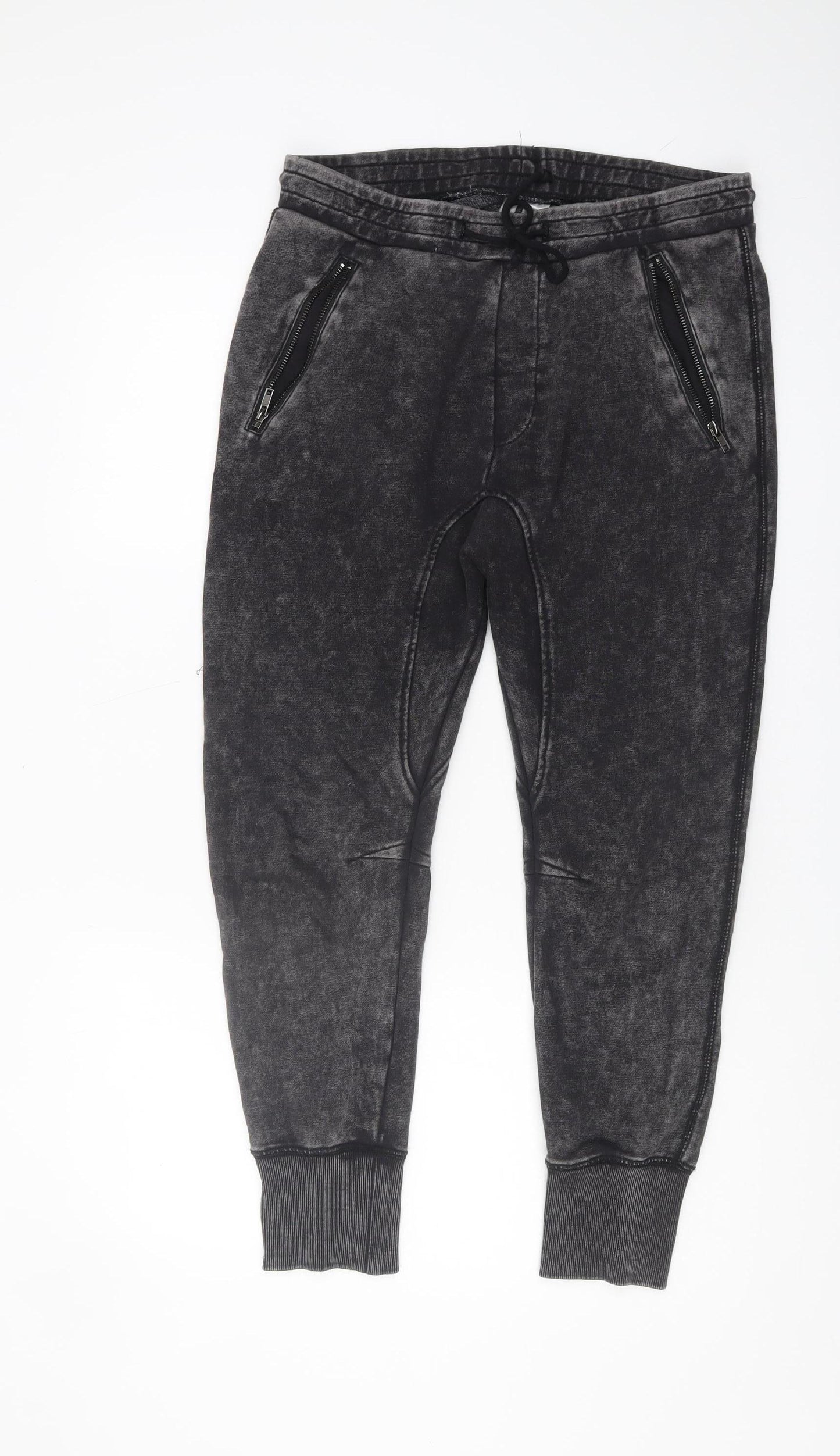 Women's Black Joggers with Zips - Size S