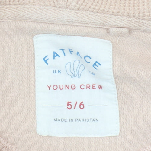 FatFace Girls Beige Full Zip Hoodie, Age 5-6, Sea Life Print