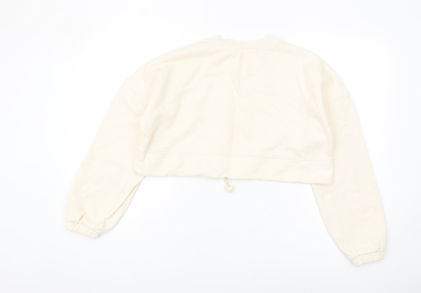 Zara Women's Ivory Crew Neck Sweatshirt - Size S