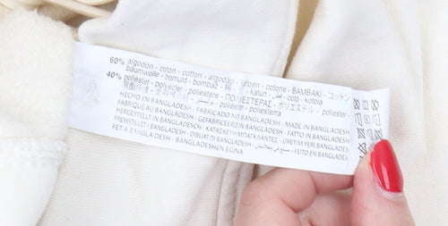 Zara Women's Ivory Crew Neck Sweatshirt - Size S