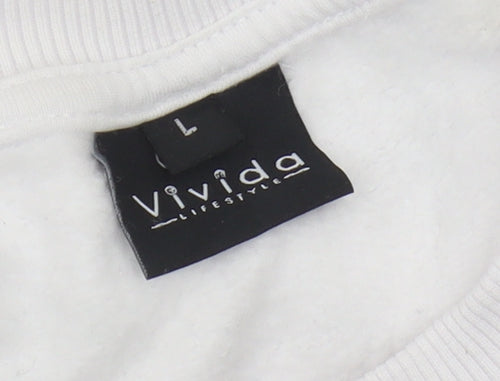 Vivida Lifestyle Men's White Pullover Sweatshirt - L