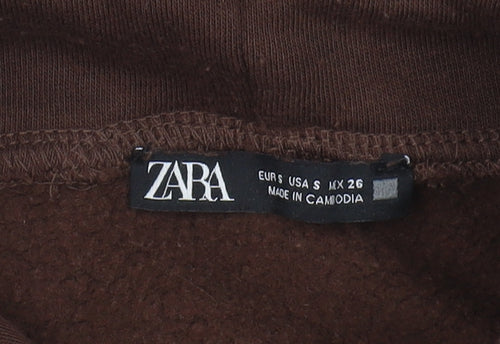 Zara Women's Brown Hoodie Size S Casual Fleece