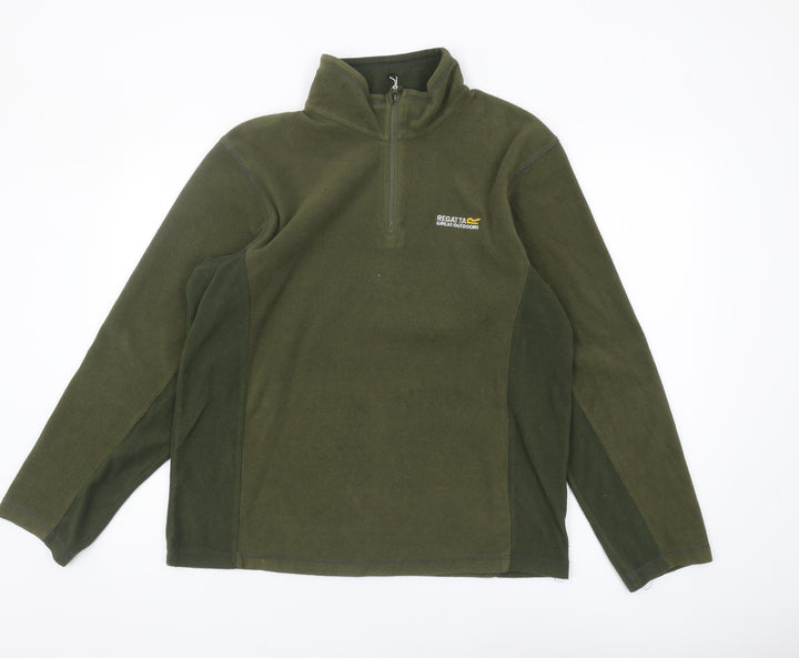 Regatta Men's Green 1/4 Zip Fleece Sweatshirt M