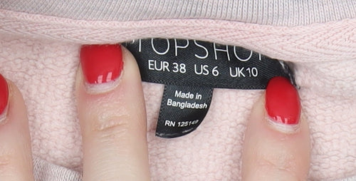 Topshop Women's Pink Pullover Sweatshirt Size 10