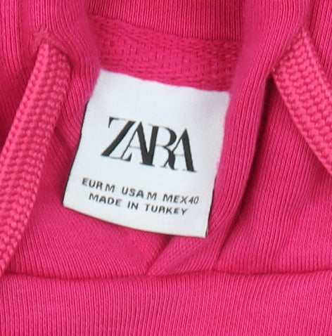Zara Men's Pink Pullover Hoodie Size M