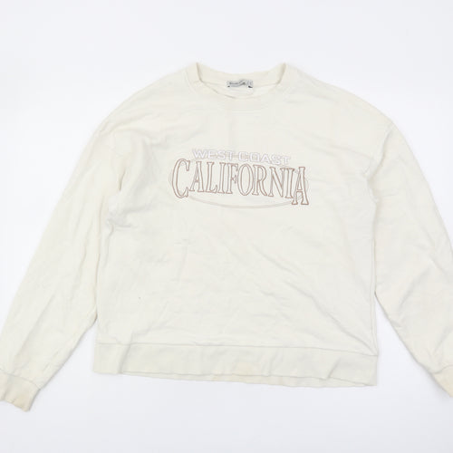 Stradivarius Women’s Ivory Pullover Sweatshirt M