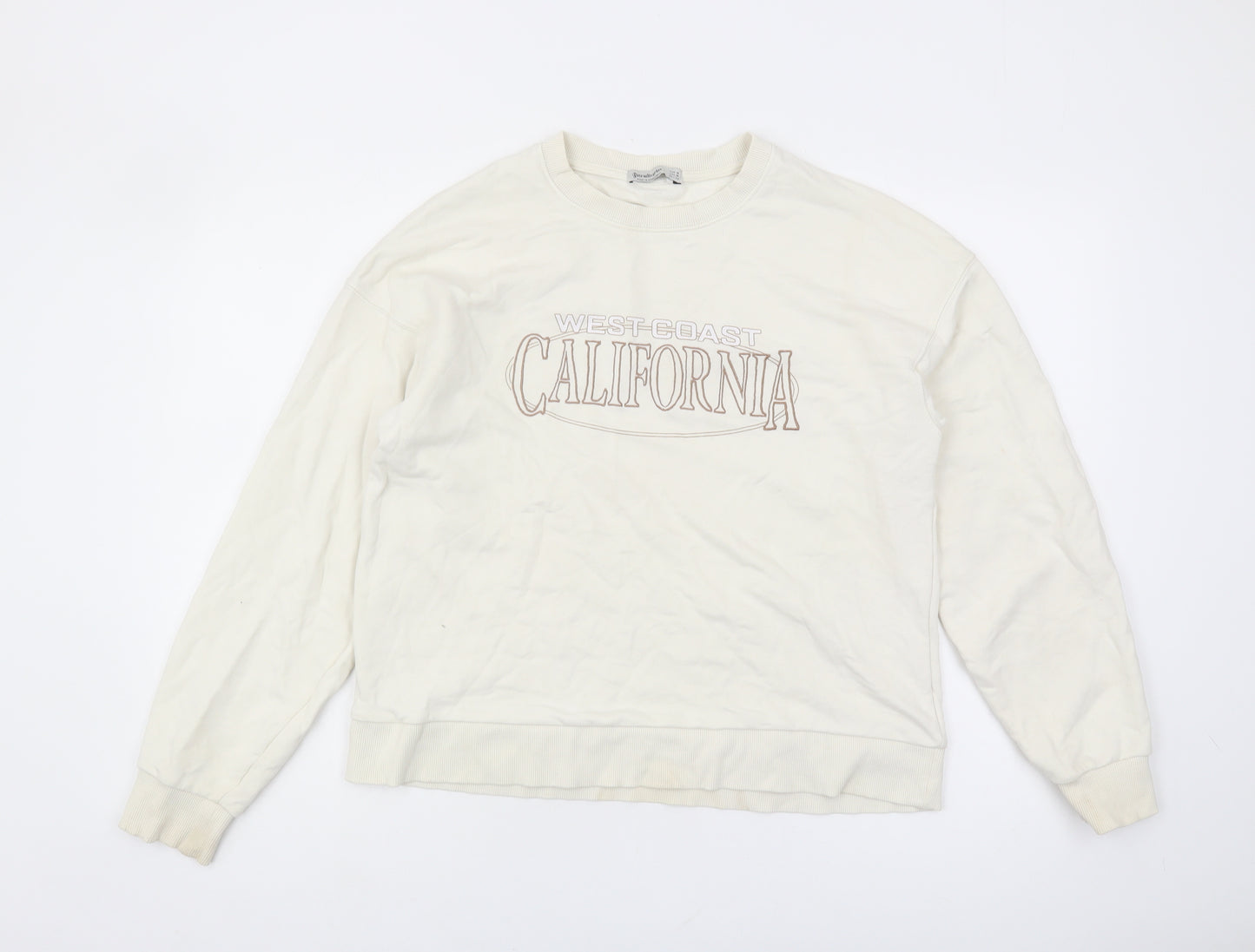 Stradivarius Women’s Ivory Pullover Sweatshirt M