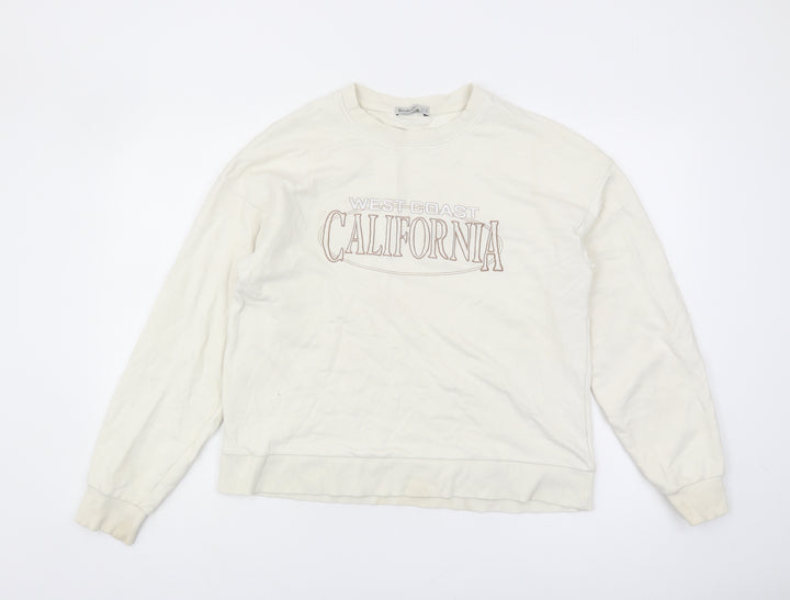 Stradivarius Women’s Ivory Pullover Sweatshirt M