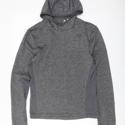 Adidas Men's Grey Pullover Hoodie, Size S, Regular Fit