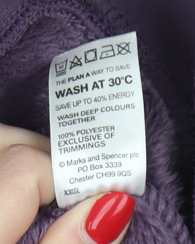 Marks and Spencer Women's Purple Fleece Jacket Size 14