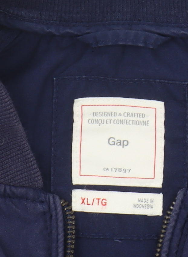 Gap Men's XL Blue Bomber Jacket - Casual Style