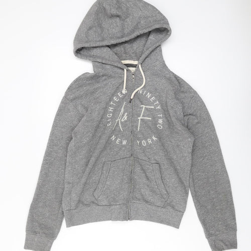 Abercrombie & Fitch Women's Grey Full Zip Hoodie S