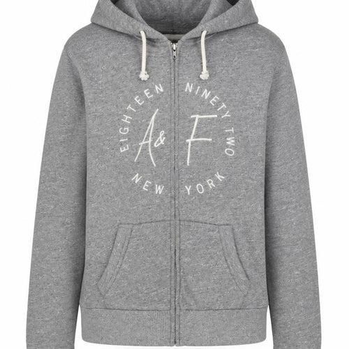 Abercrombie & Fitch Women's Grey Full Zip Hoodie S