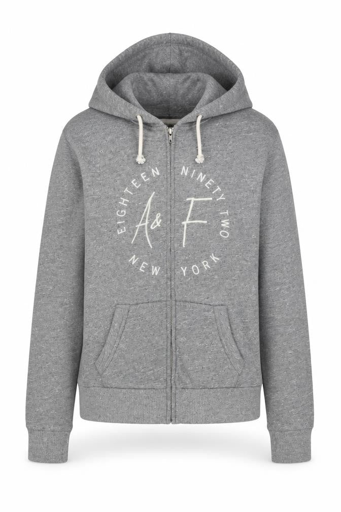 Abercrombie & Fitch Women's Grey Full Zip Hoodie S