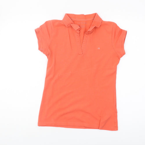 Calvin Klein Jeans Orange Polo Shirt XS Women's Casual