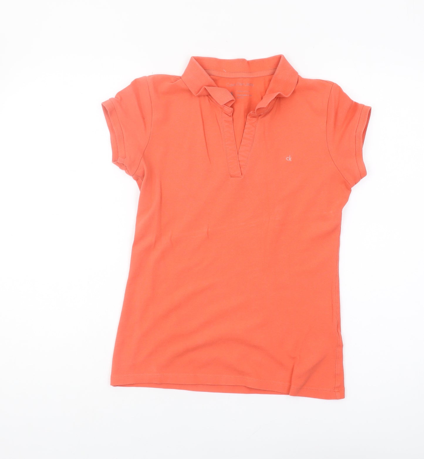 Calvin Klein Jeans Orange Polo Shirt XS Women's Casual