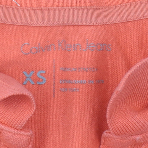 Calvin Klein Jeans Orange Polo Shirt XS Women's Casual