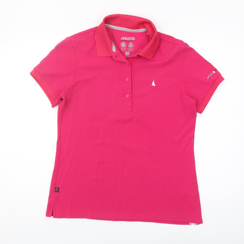 Musto Women's Pink Polo Shirt Size 14, Casual and Chic