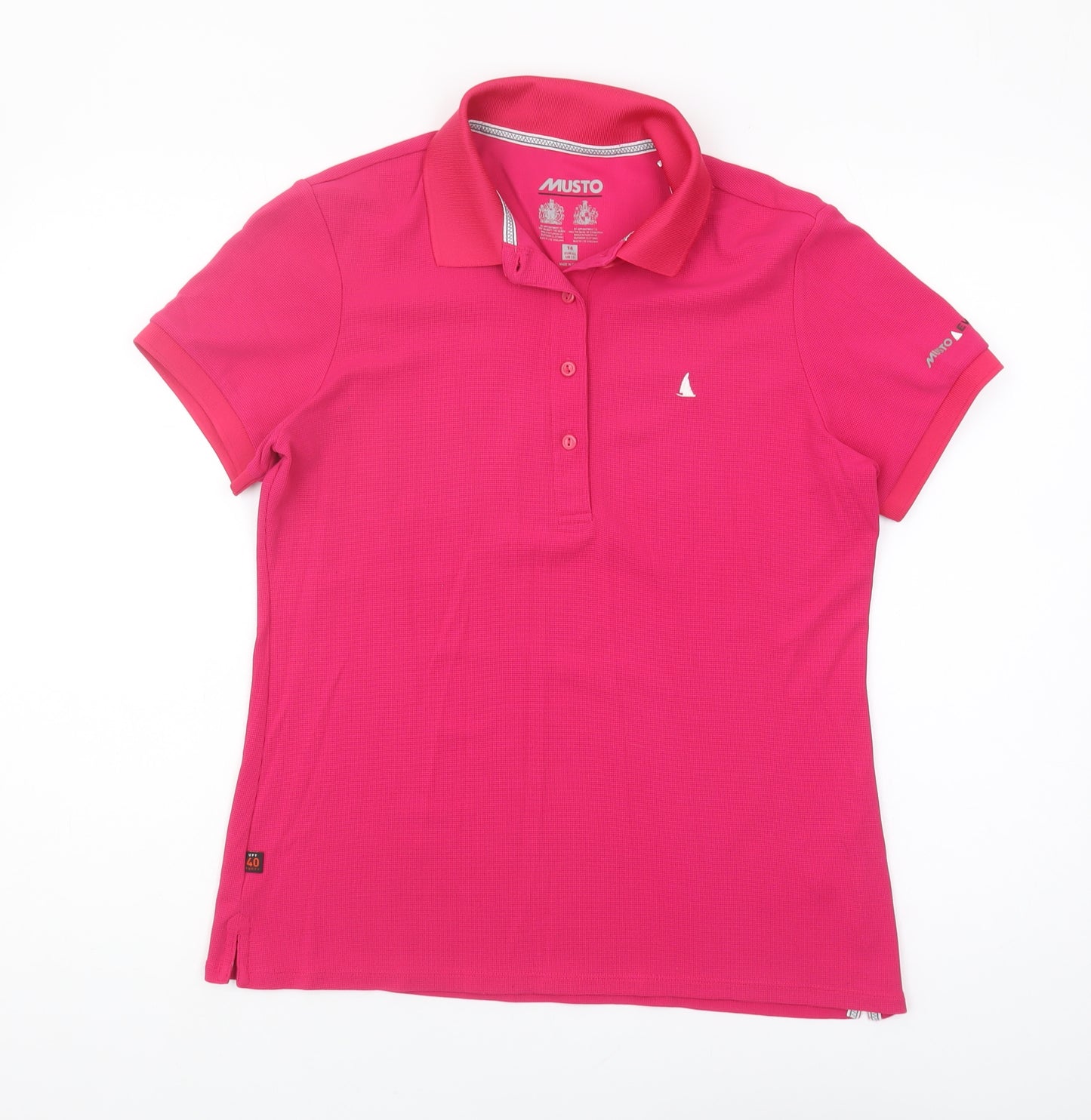 Musto Women's Pink Polo Shirt Size 14, Casual and Chic